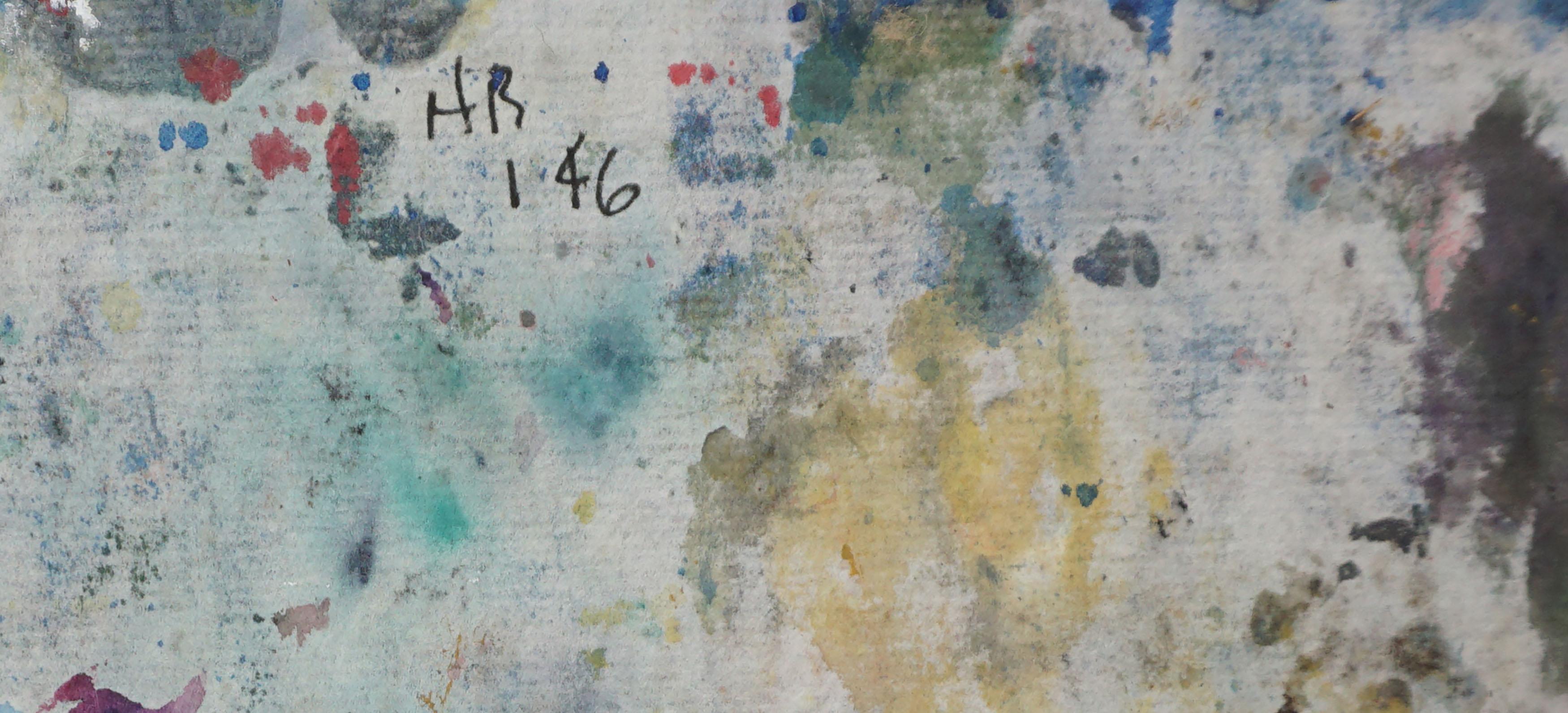 Expresionista Abstracto de la Bahía de Mid Century - Hortensias azules de Honora Berg en venta 5