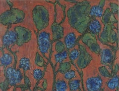 Mid Century Bay Area Abstract Expressionist - Blue Hydrangeas by Honora Berg