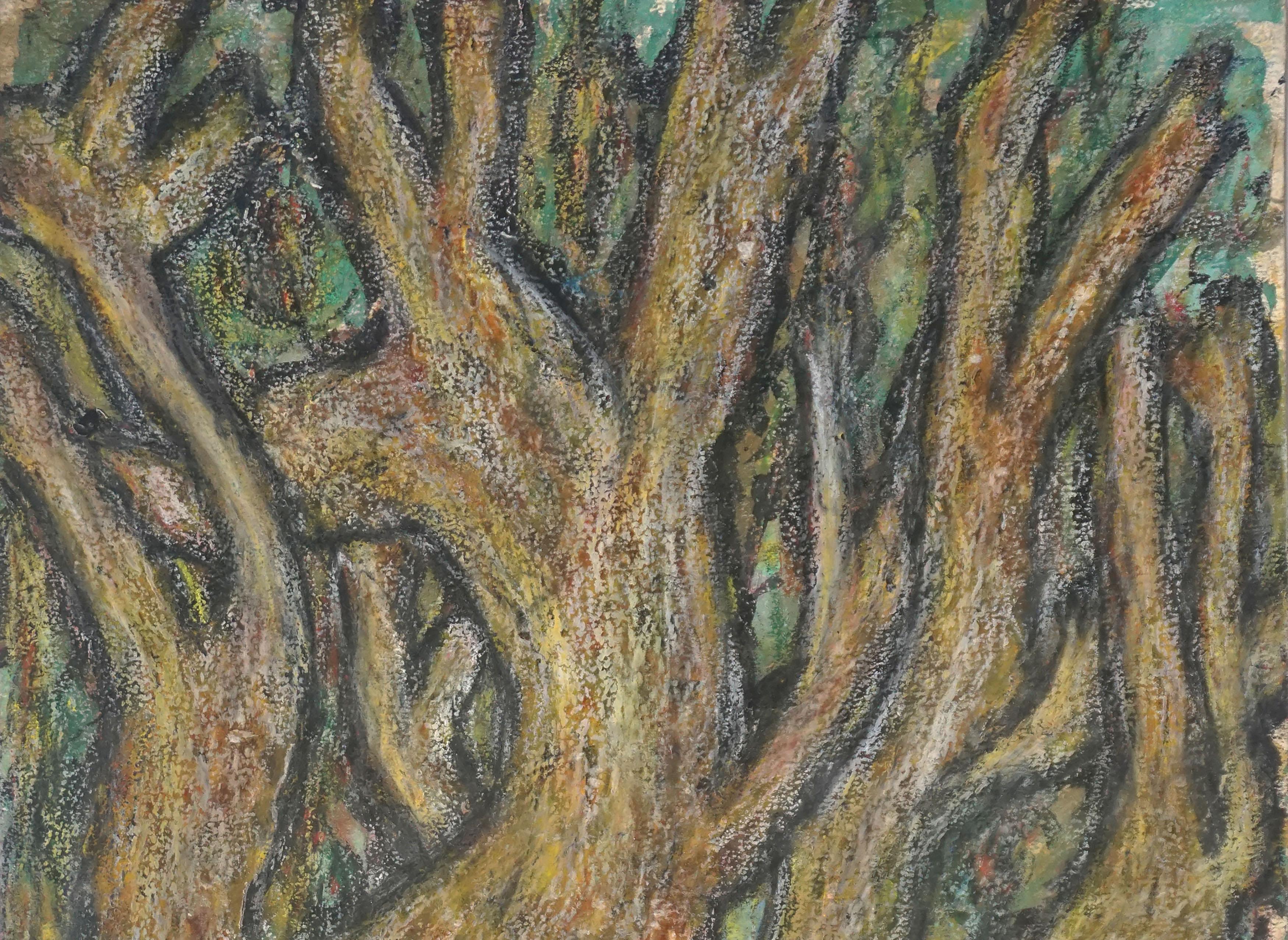 Mid Century Bay Area Abstract Expressionist -- Oak Woodlands of Golden Gate Park (Abstrakter Expressionismus), Painting, von Honora Berg