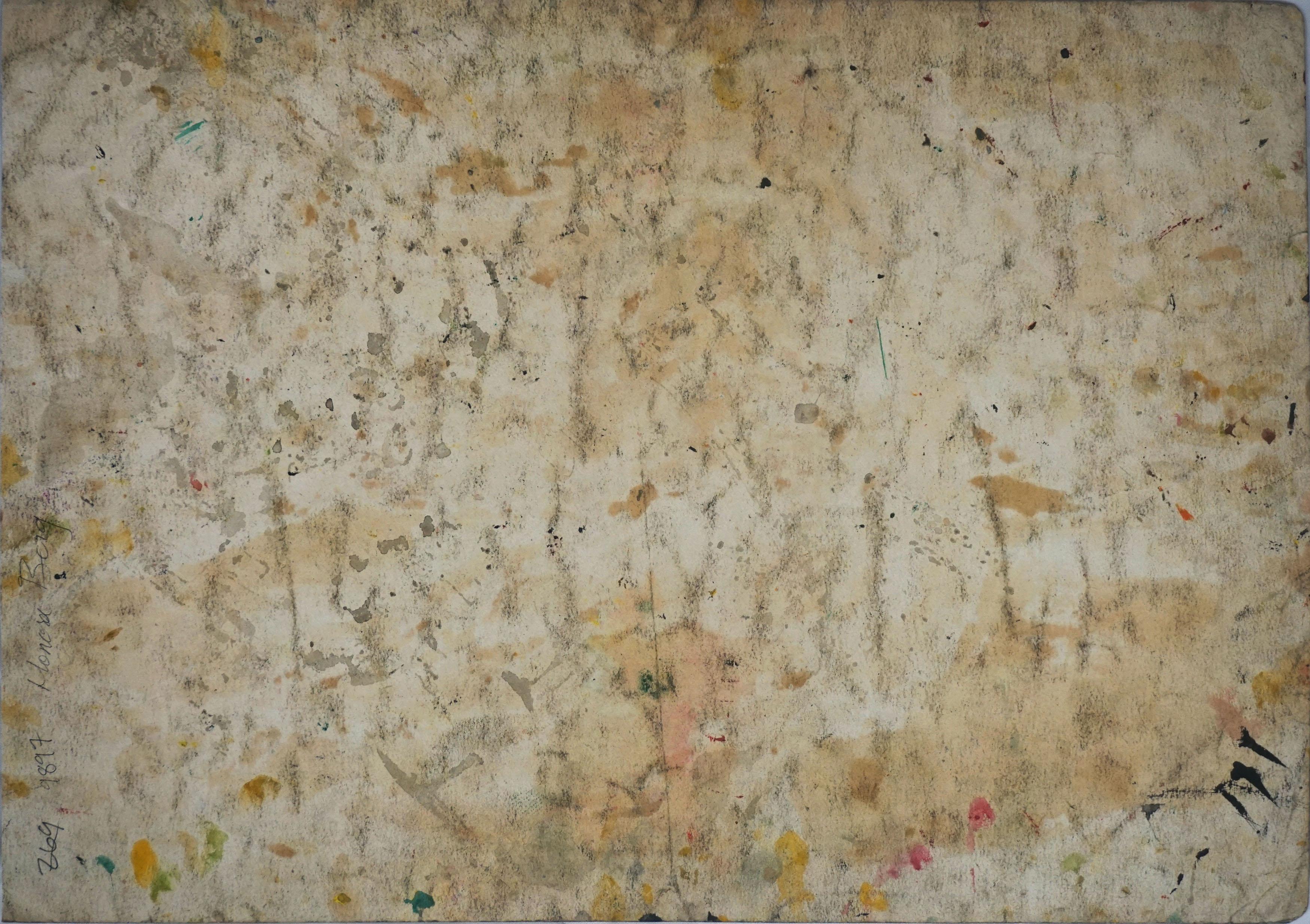 Mid Century Bay Area Abstract Expressionist -- Oak Woodlands of Golden Gate Park (Grau), Landscape Painting, von Honora Berg