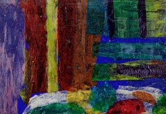 Impressionistisches Stillleben aus Seidenpapier auf Karton aus der Mitte des Jahrhunderts