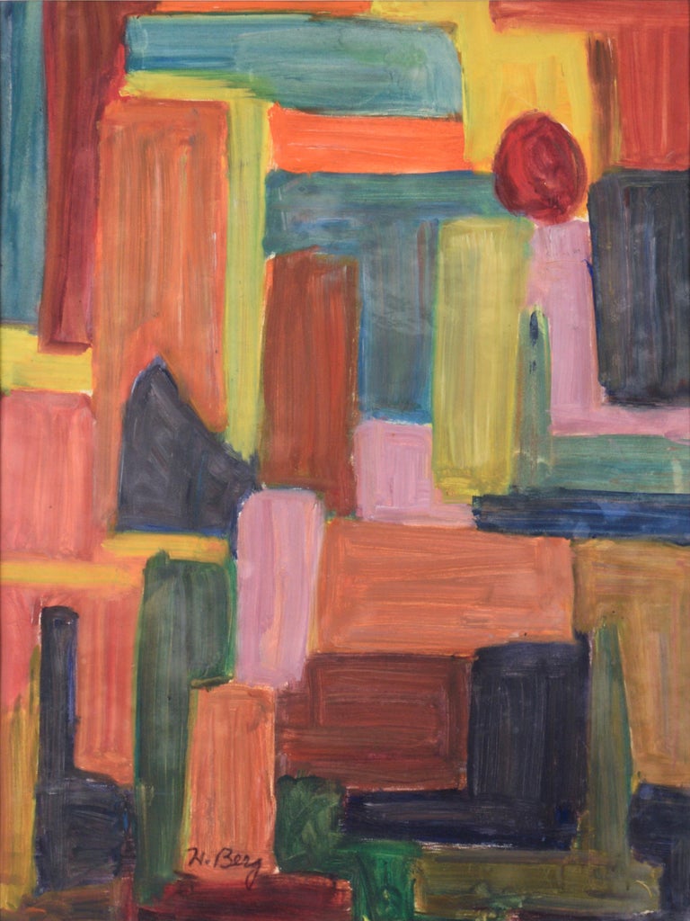 Honora Berg Mid Century Modern Color Field Block Abstract For Sale at