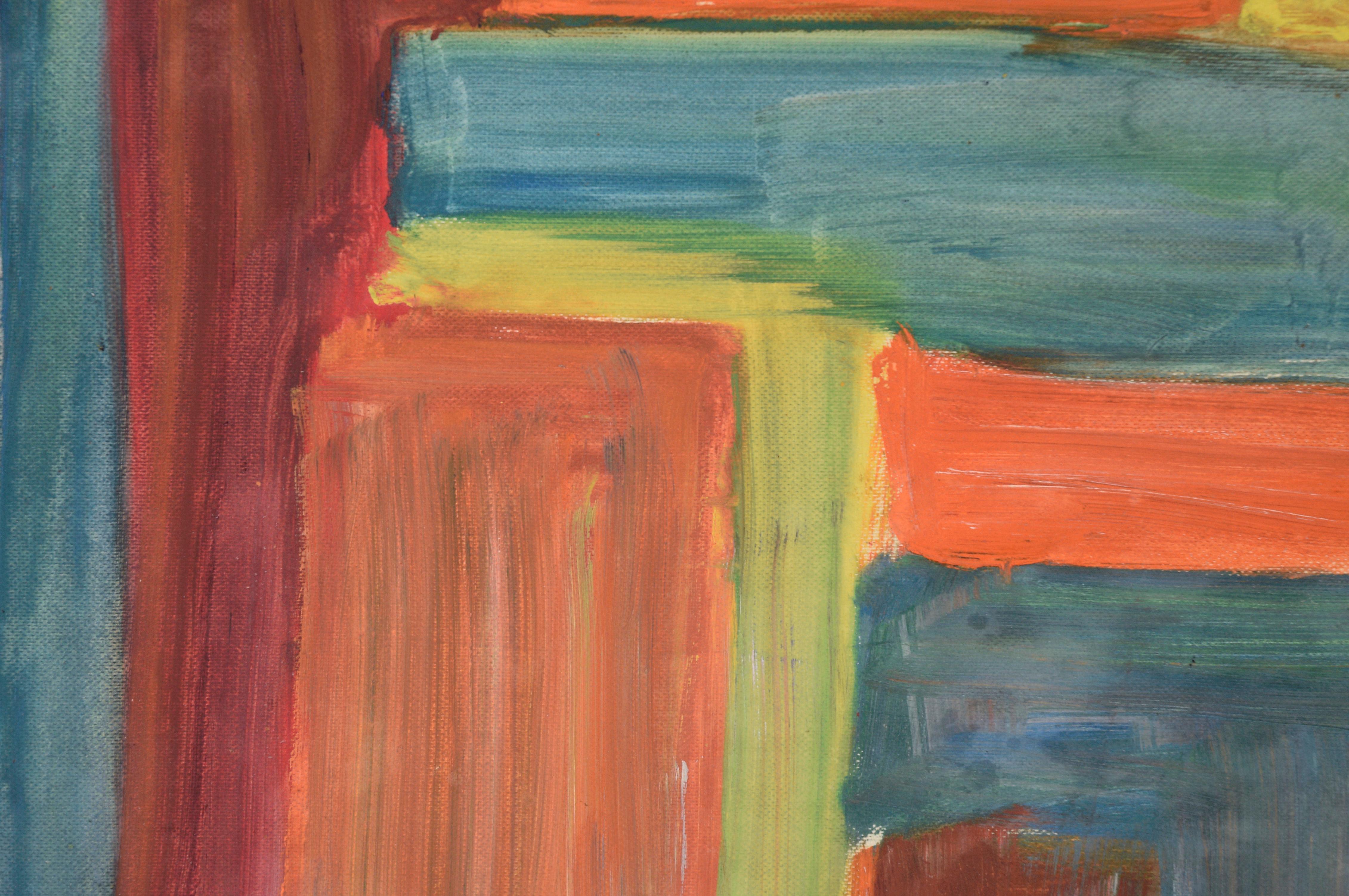 Color Block astratto del Mid Century Modern - Painting Espressionismo astratto di Honora Berg