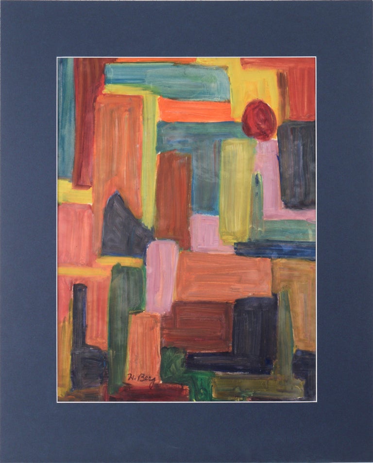 Honora Berg Mid Century Modern Color Field Block Abstract For Sale at
