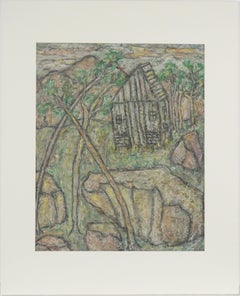 Espressionismo astratto originale della metà del secolo -- Paesaggio della Cabine della Sierra