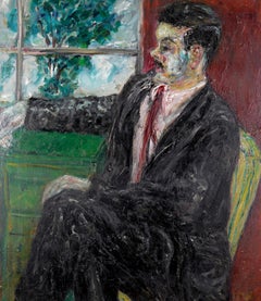 Portrait of the Artist Manuel Neri Heavy Impasto on Linen San Francisco Abstract