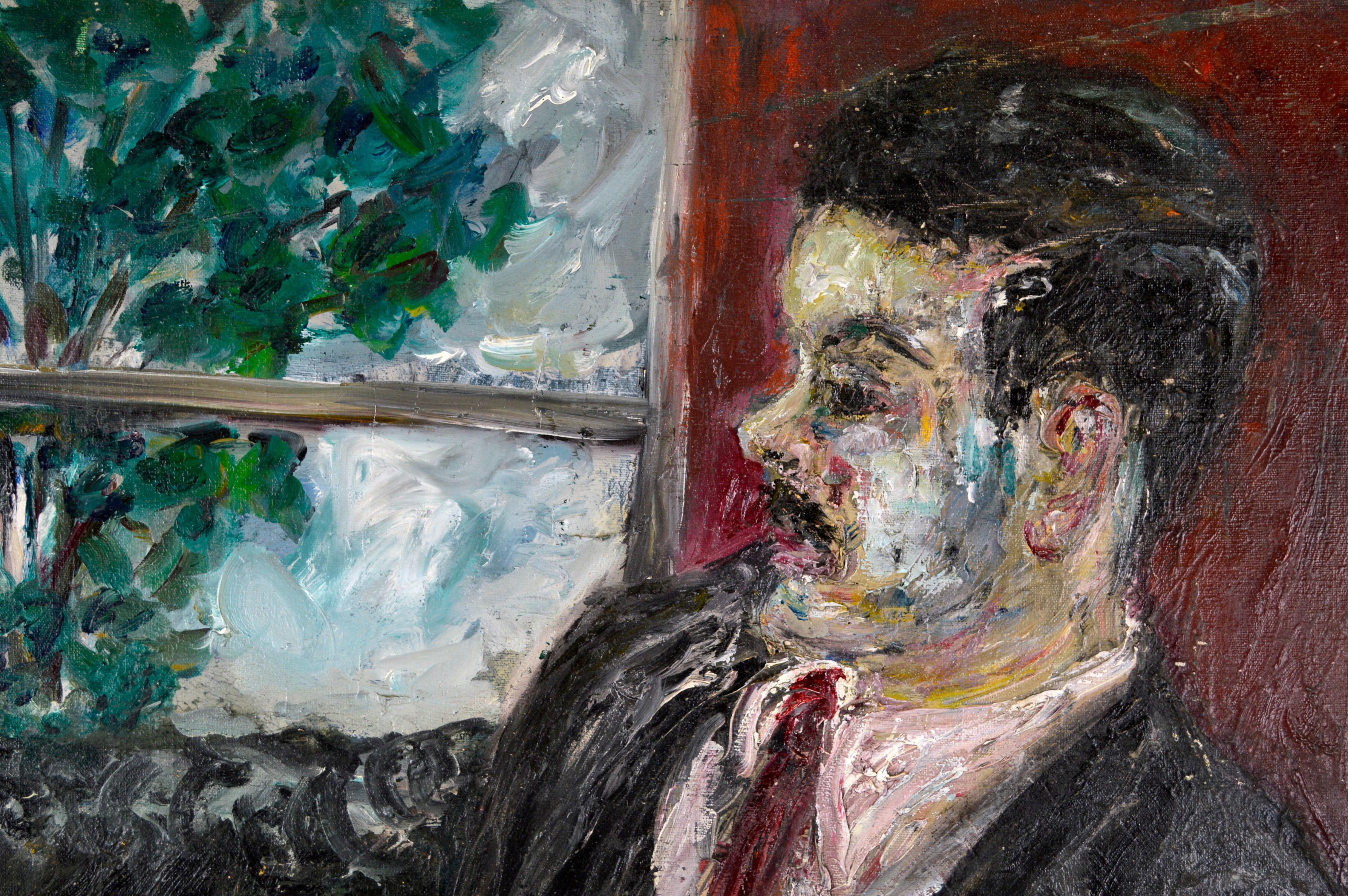 Portrait of the Artist Manuel Neri Heavy Impasto on Linen San Francisco Abstract For Sale 2