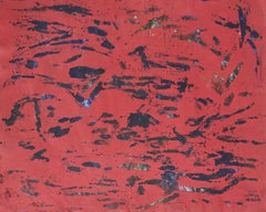 Red & Black Abstract - Mid Century Modern Abstract Expressionist 