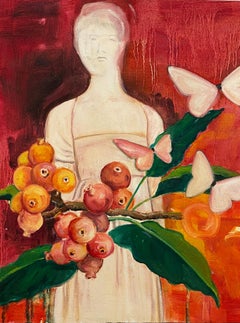 Belles Pommes , American Artist, Figurative Painting, Floral,