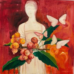 Belles Pommes , American Artist, Figurative Painting, Floral,