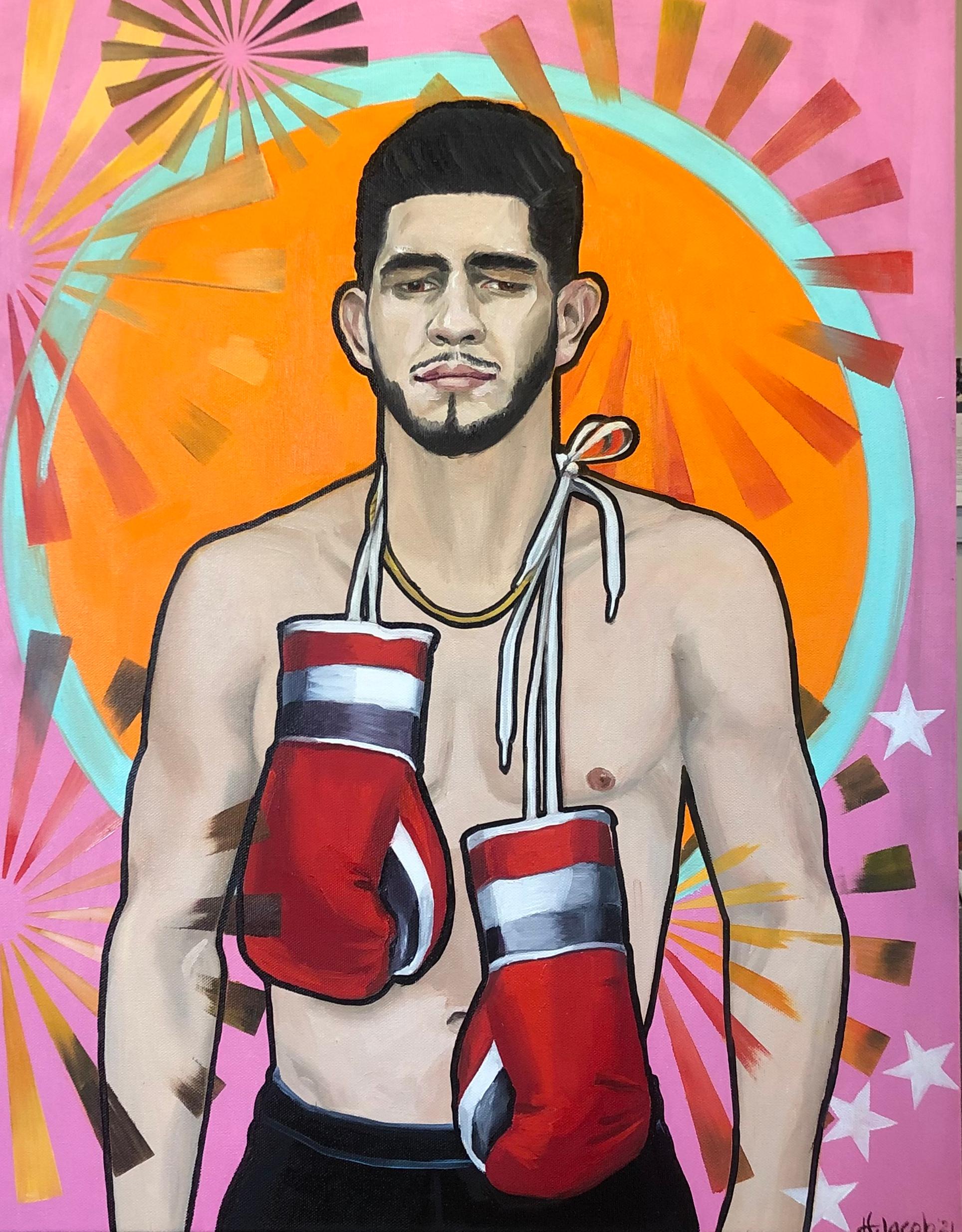 Boxing Gloves , American Artist, Figurative Painting,  Boxers For Sale 1
