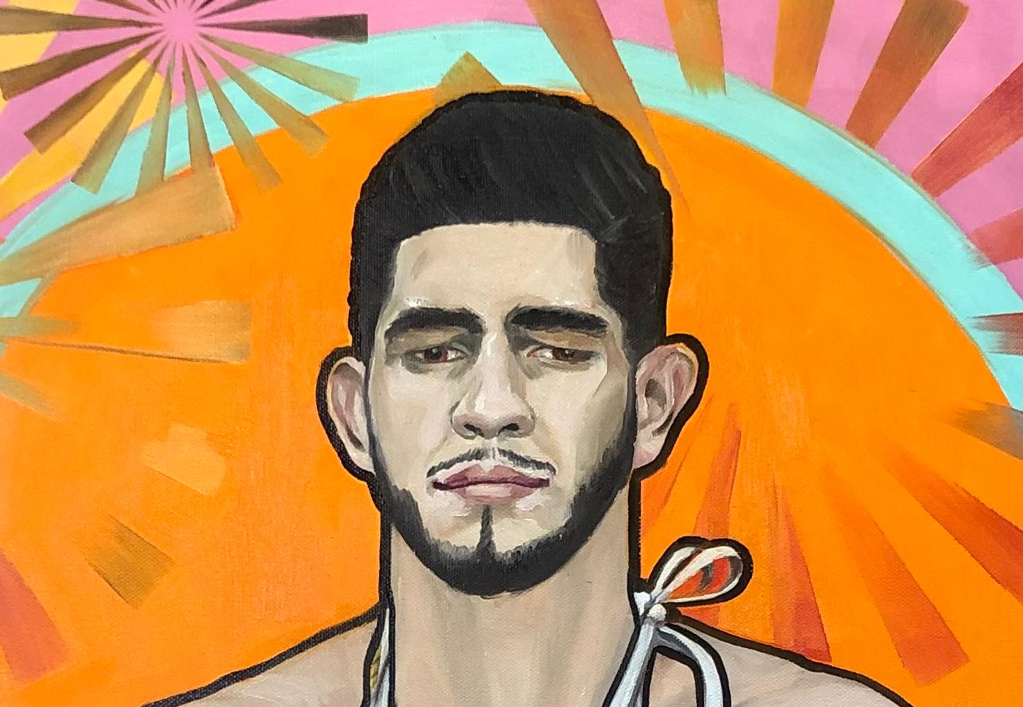 Boxing Gloves , American Artist, Figurative Painting,  Boxers For Sale 2