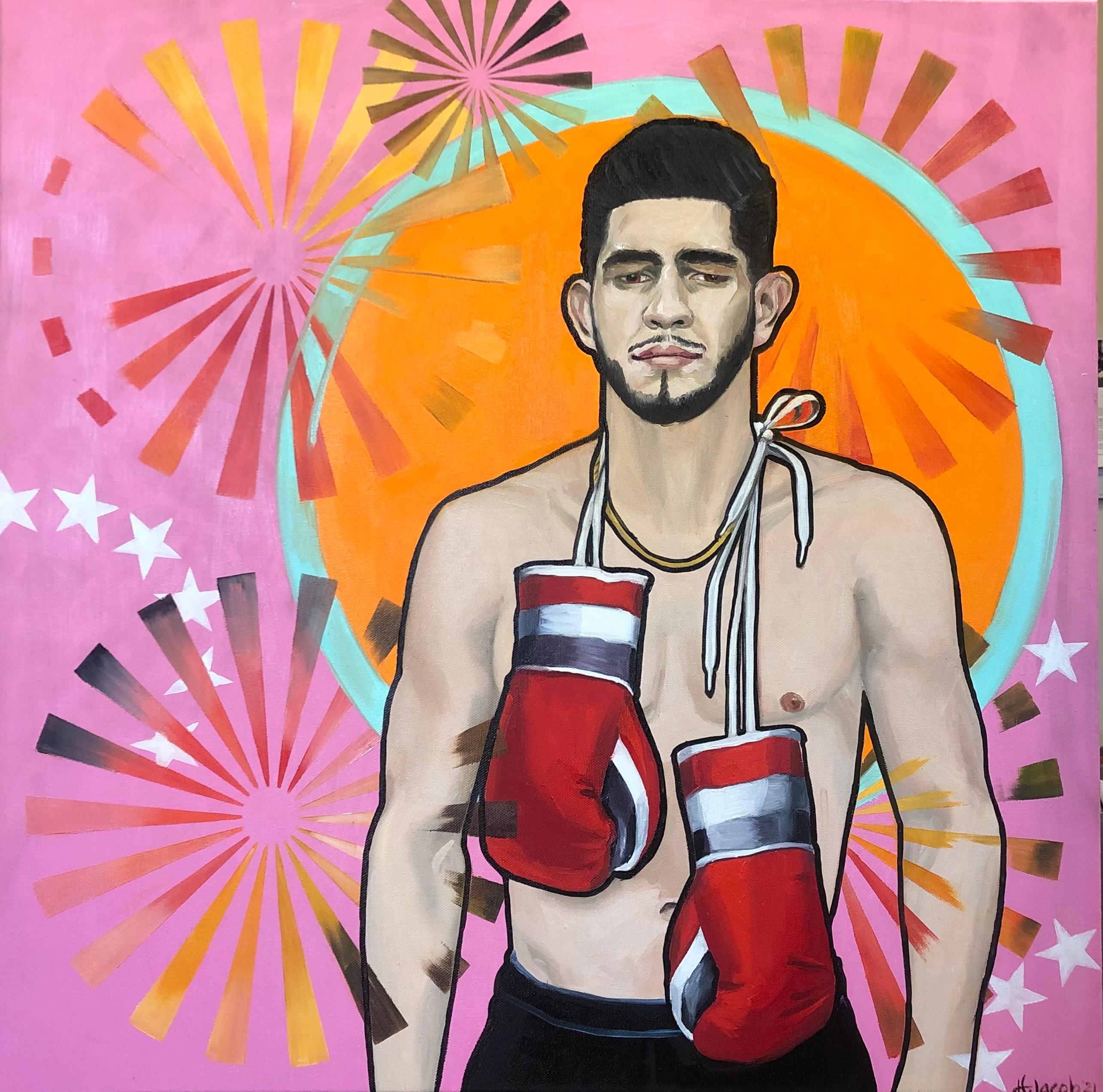  Boxing Gloves is a portrait of retired boxer Alex Saucedo by Honora Jacob. Alex Saucedo now operates a boxing training facility in   after retiring from a professional career in boxing.. 
 Alex Saucedo's professional boxing career ended so