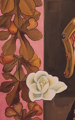 Elizabeth with a White Rose Portrait Oil on Canvas White Rose Tudor Queen