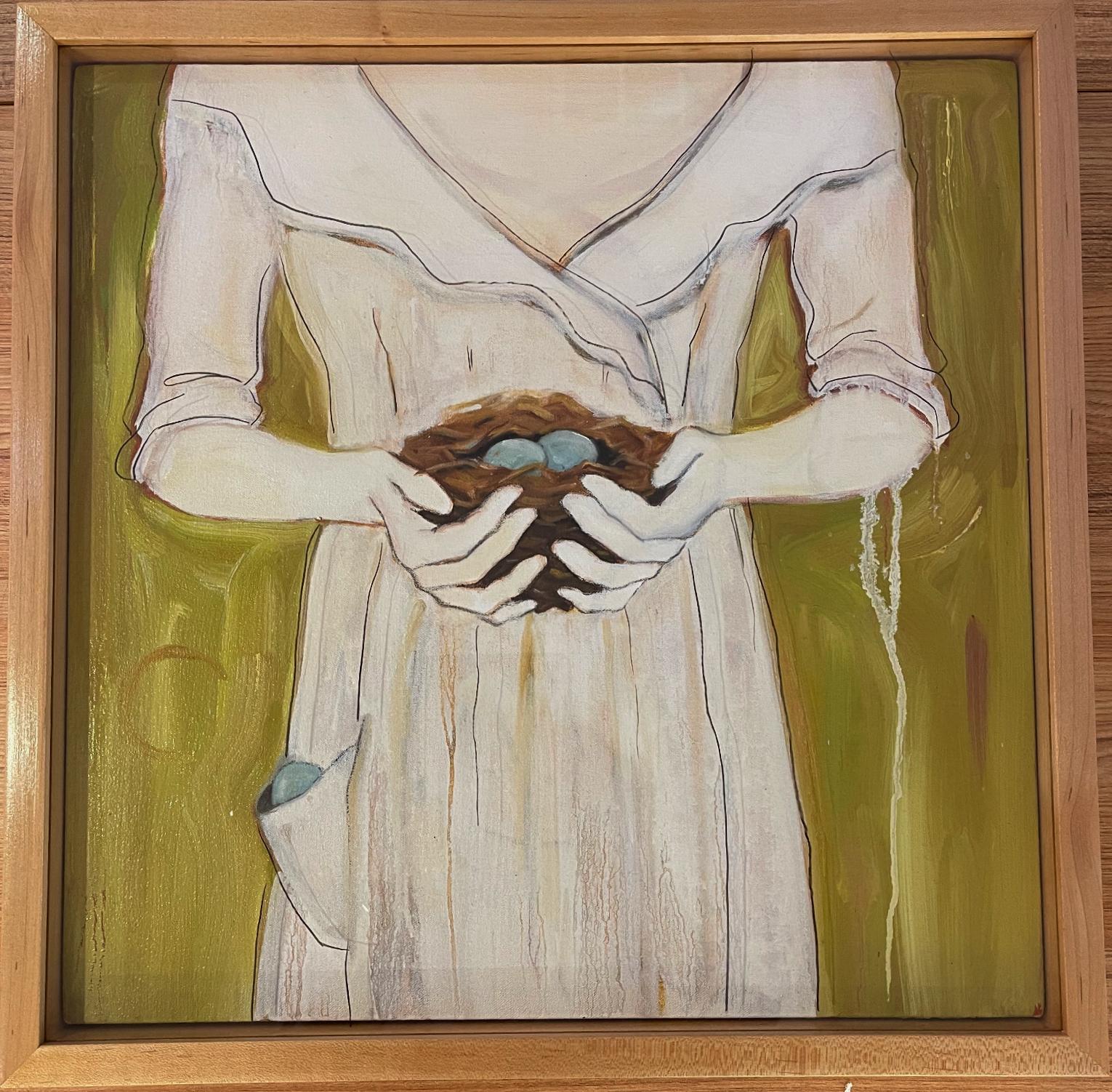 La Promesa, Artista Americano,  Impresión, Pintura Figurativa, Mujeres en el Arte - Mixed Media Art impresionista estadounidense de Honora Jacob