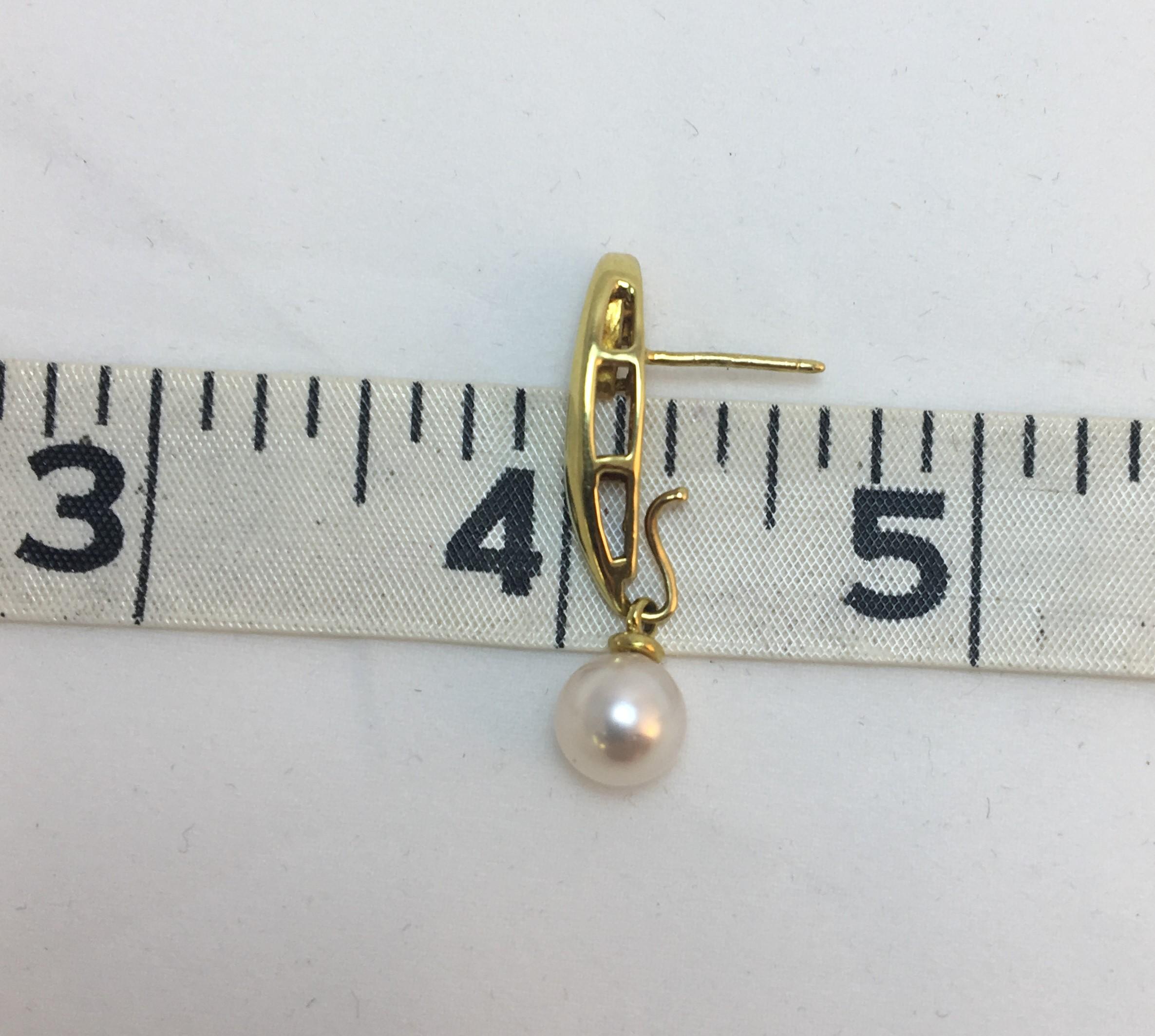 Honora Perlen- und Diamant-Ohrringe aus Gold (Rundschliff) im Angebot