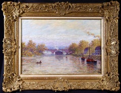 auclair fine jewellery Antique Bridge of Neuilly - Impressionist Oil, River in Landscape by Honore Gleizes