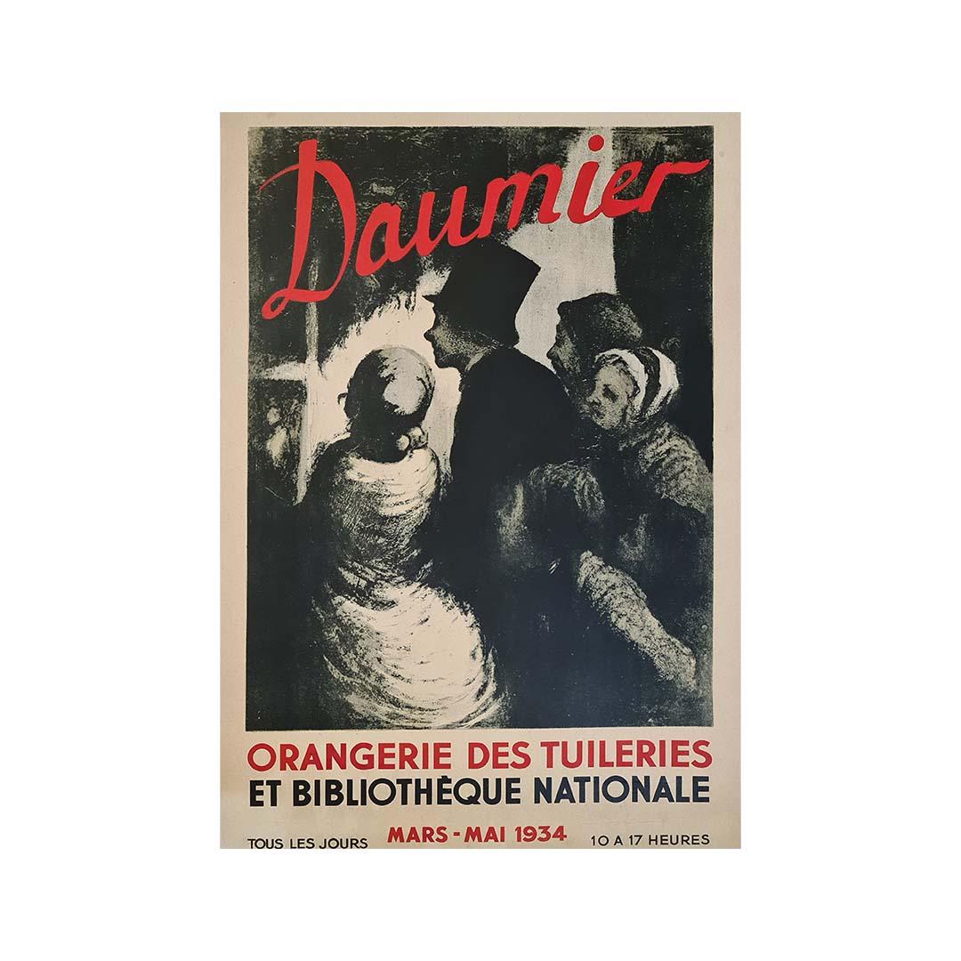 Manifesto originale del 1934 per Honoré Daumier - Orangerie des Tuileries in vendita 1