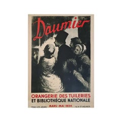 1934 original exhibition poster for Honoré Daumier - Orangerie des Tuileries