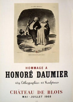 1968 After Honore Daumier 
Chateau De Blois
 Modernism Lithograph