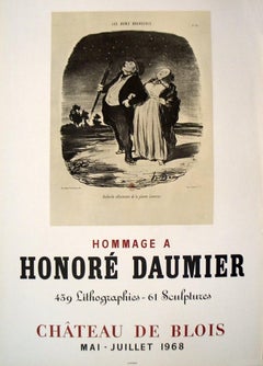 1968 After Honore Daumier 'Chateau De Blois' Modernism Lithograph