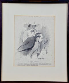 Lithographie satirique de Daumier du 19e siècle « Triomphe du botaniste ».