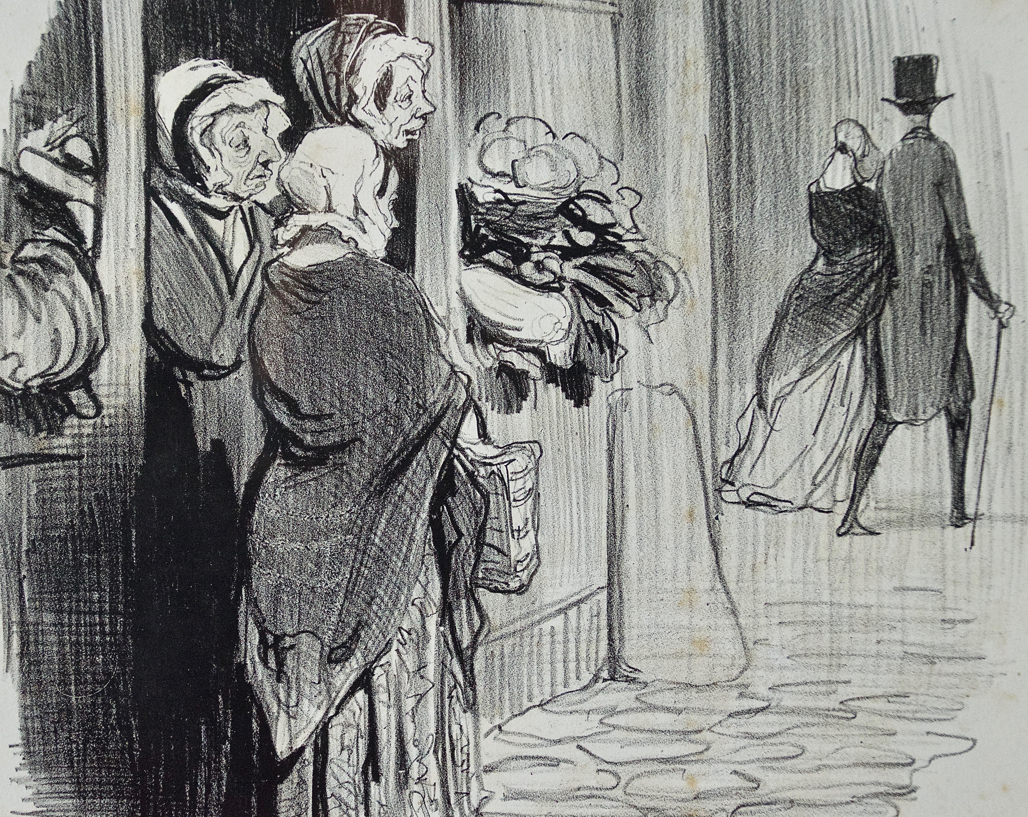 „Une Partie de Campagne“: Honore Daumier-Karikatur aus dem 19. Jahrhundert (Sonstige Kunststile), Print, von Honoré Daumier