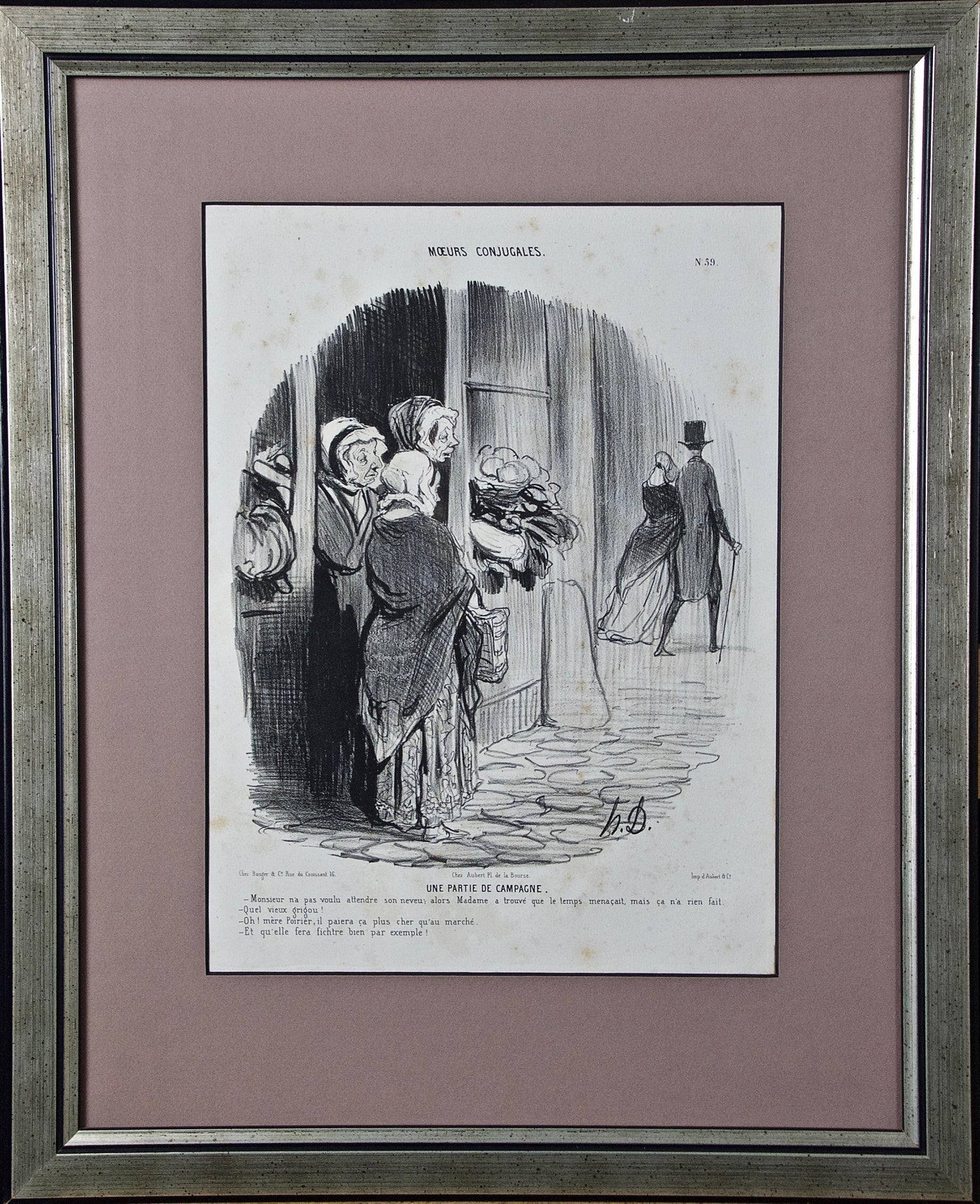 Honoré Daumier - 19th Century Honore Daumier Caricature "Une Partie de  Campagne" For Sale at 1stDibs