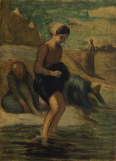 (d'après) Honore Daumier - Lithographie « Au bord de l'eau »