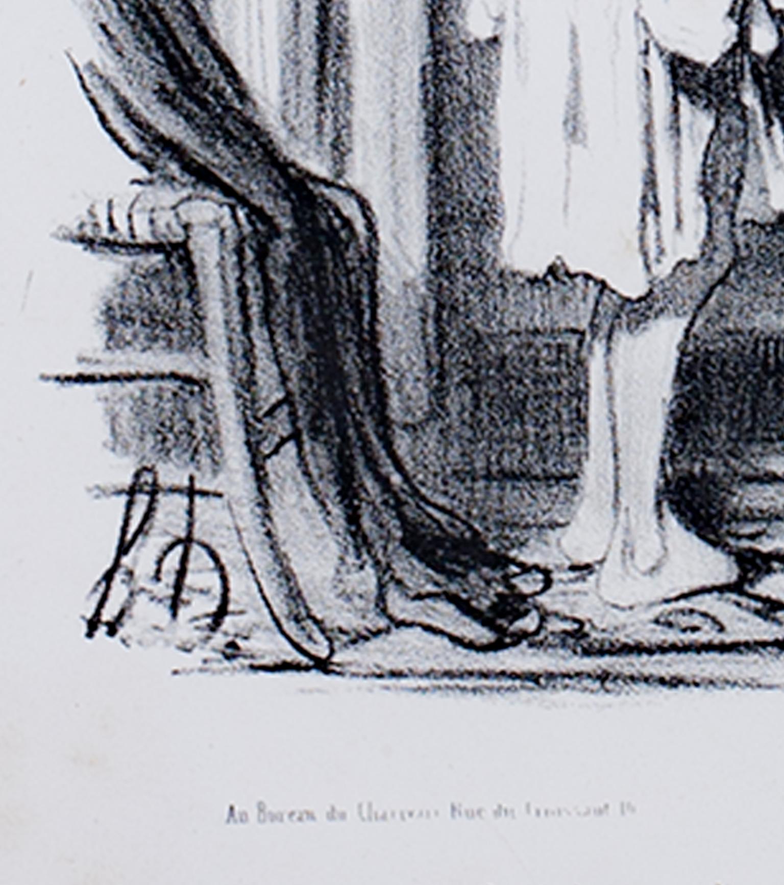 „Ce Matin Avant l'Aurore“, Originallithographie Genreszene von Honore Daumier, „Ce Matin Avant l'Aurore“ – Print von Honoré Daumier