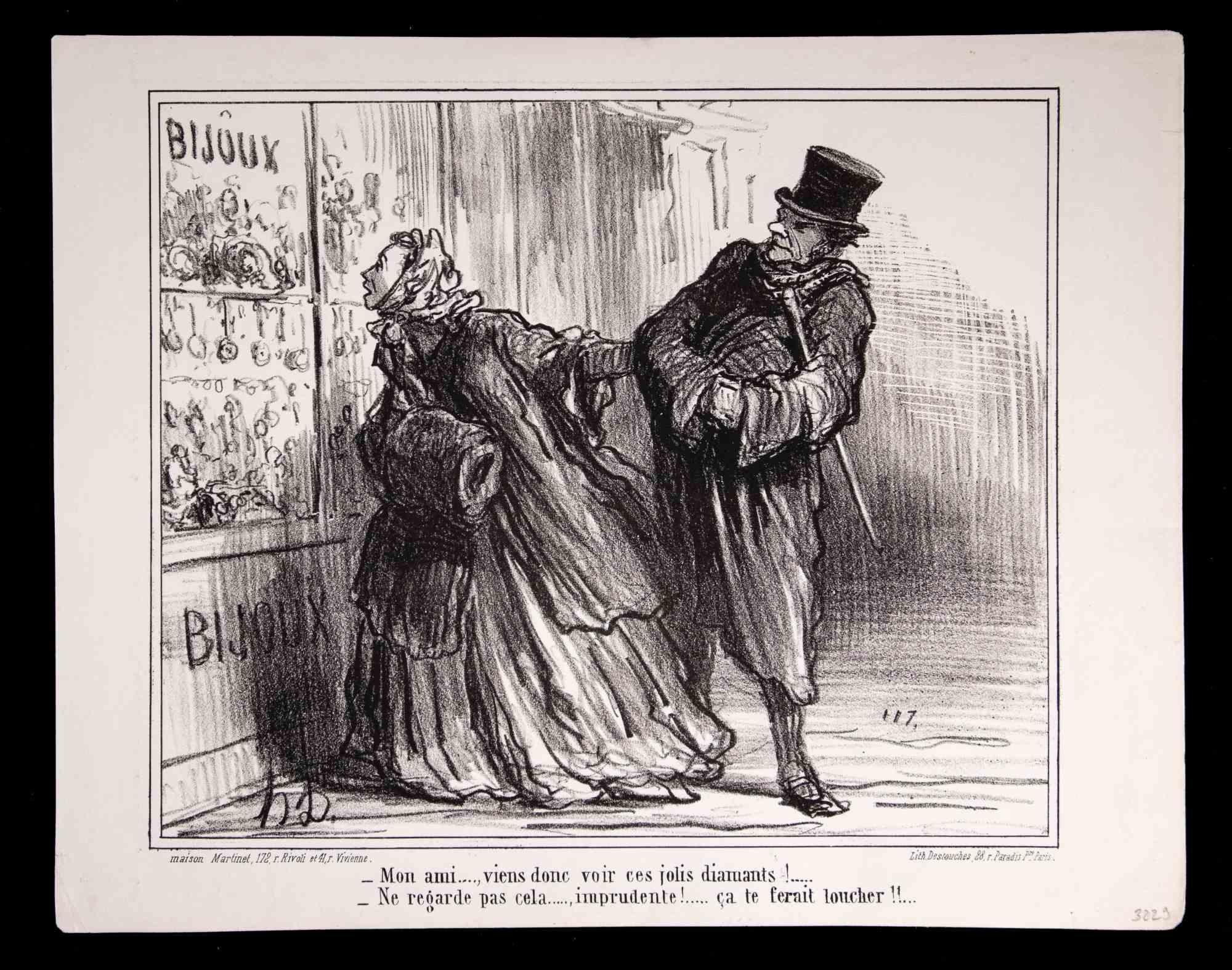 Litografía realizada por Daumier en 1859.

Pertenece a la Serie "Ces Bons Parisien".

Ref. Delteil 3241

Muy buen estado