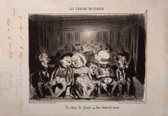 Deux Heures du Matin - LES TRAINS DE PLAISIR-Lithograph by Honoré Daumier-1852