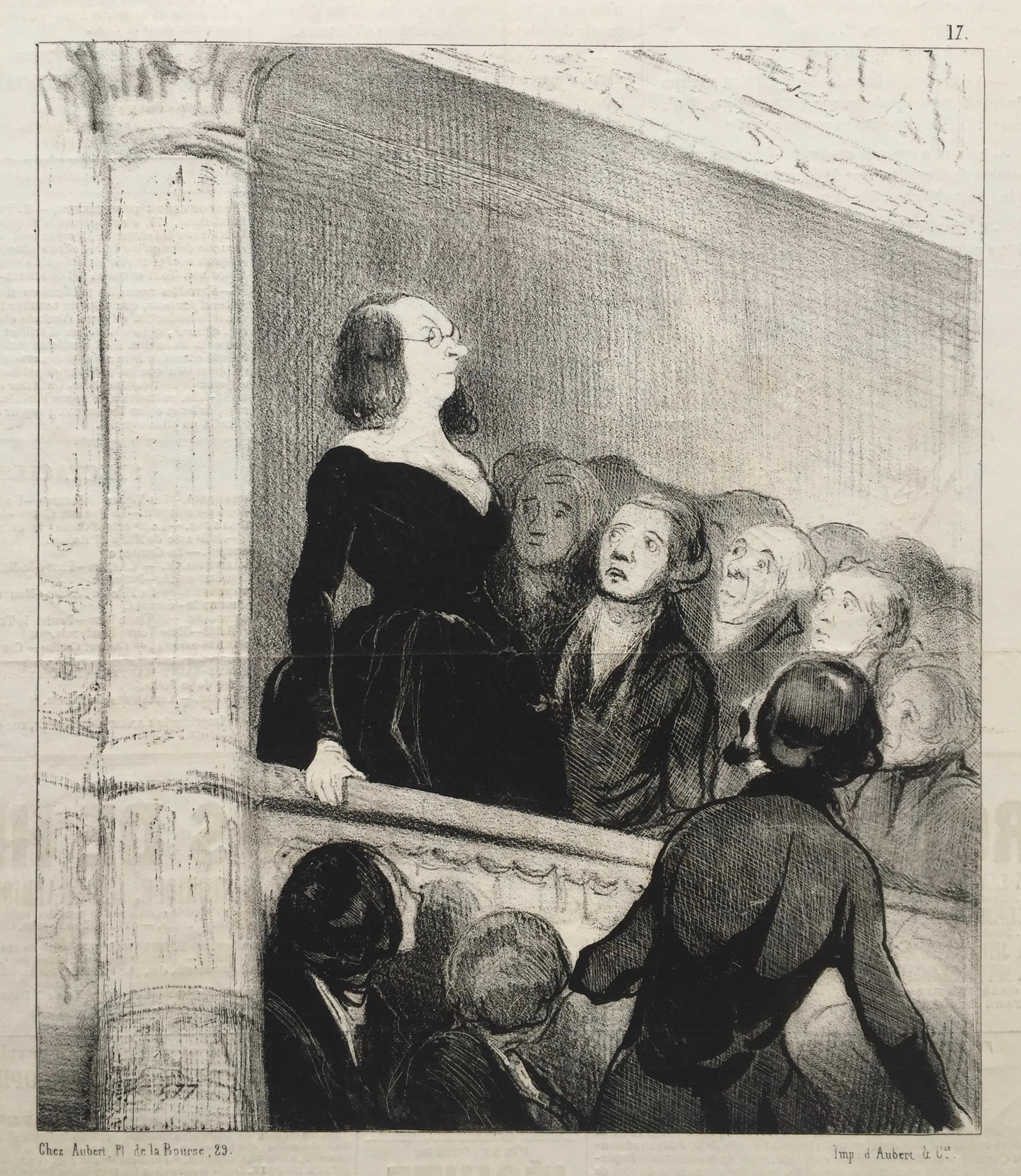 écrivains féministes - Je suis l'auteur de ce remarquable jeu ! - Print de Honoré Daumier