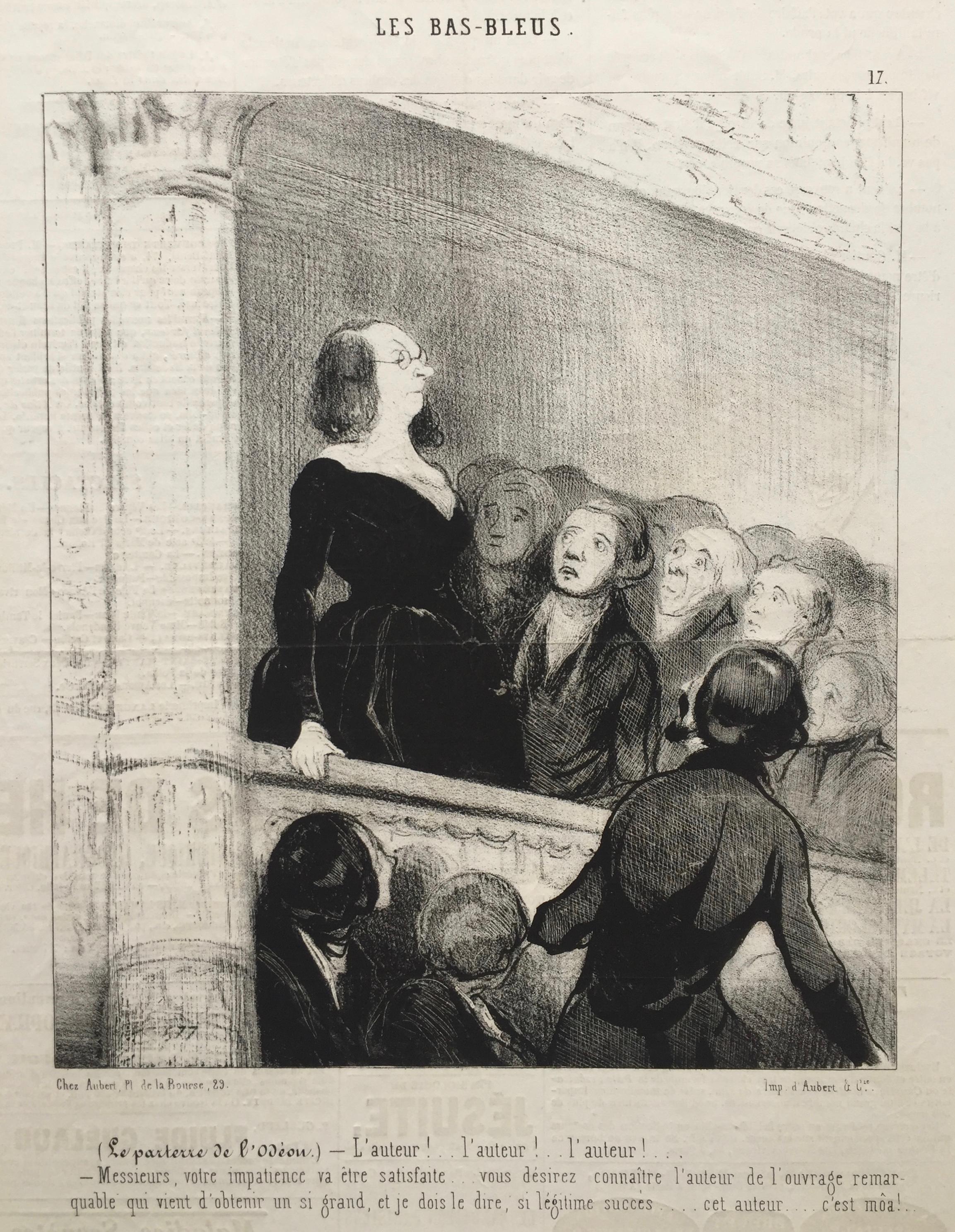 écrivains féministes - Je suis l'auteur de ce remarquable jeu ! - Réalisme Print par Honoré Daumier