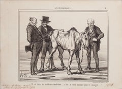 Il est dans les Meilleures Condition -  Lithograph by H. Daumier - 1856