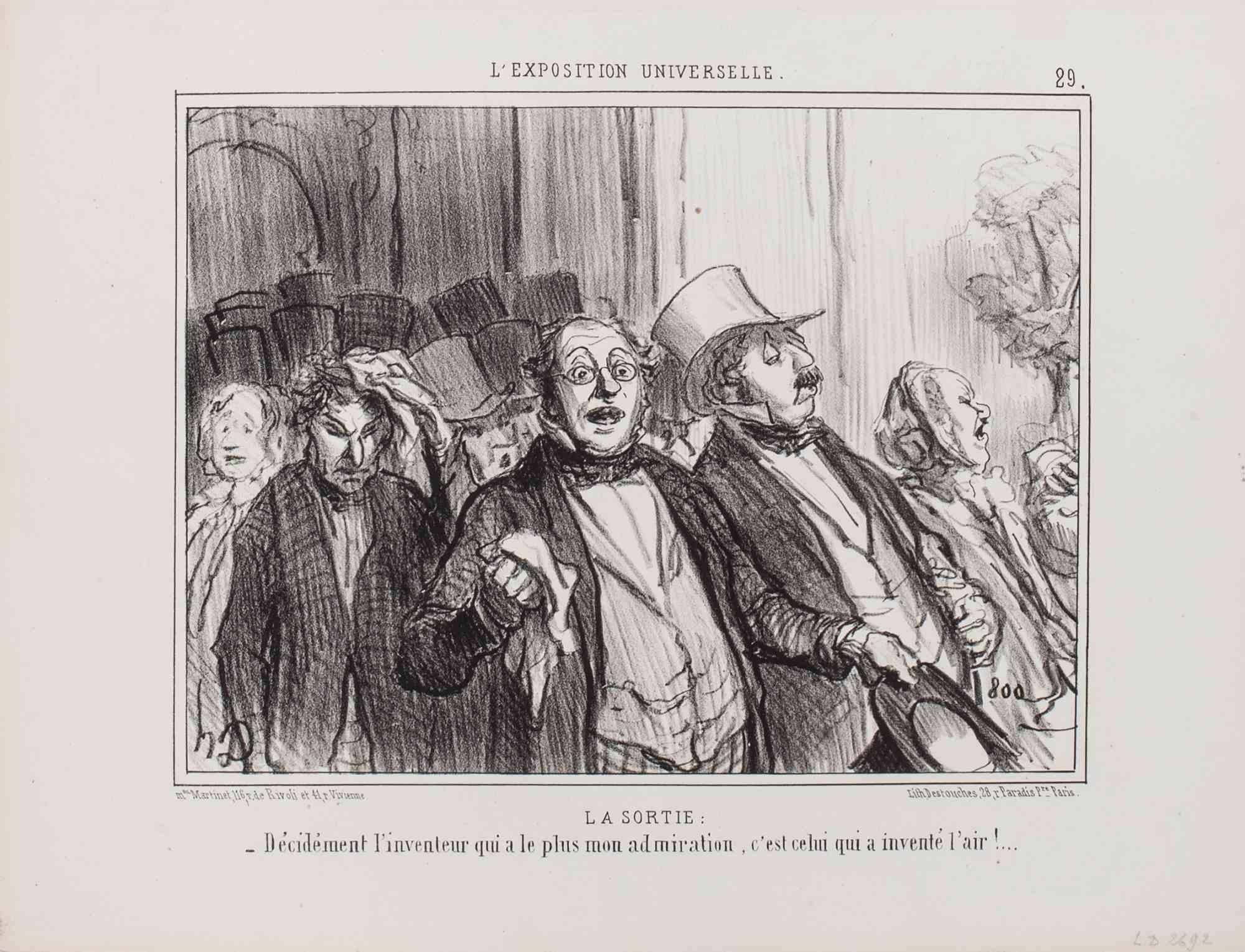 Hermosa litografía con márgenes, realizada por Daumier en 1855.

Pertenece a la serie "L'Exposition Universelle". 

Ref. Delteil 2692. 