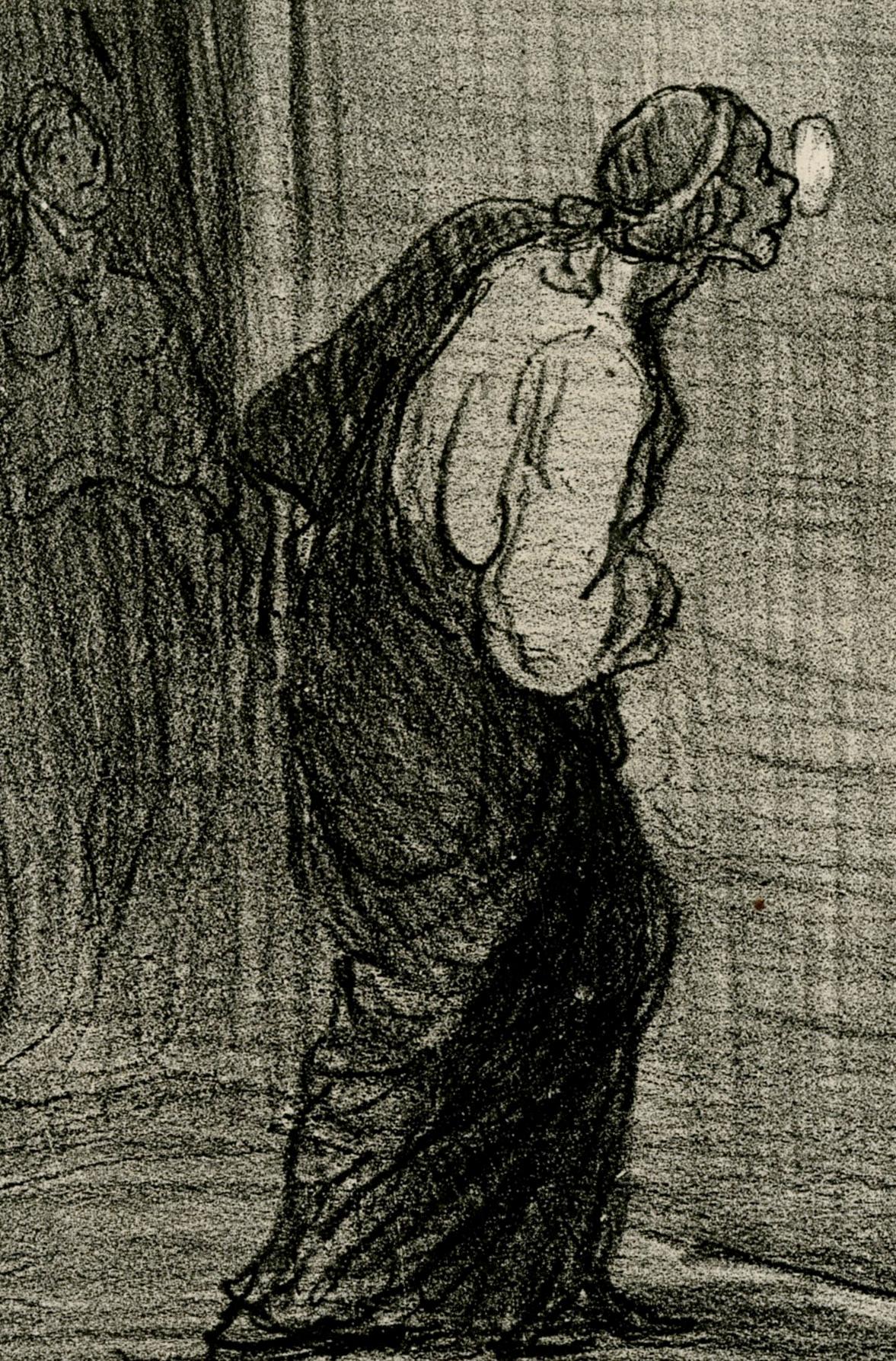 L'ACTEUR . . . . - On voit bien qu'il fait chaud . . . . . . . trois spectateurs - Print by Honoré Daumier
