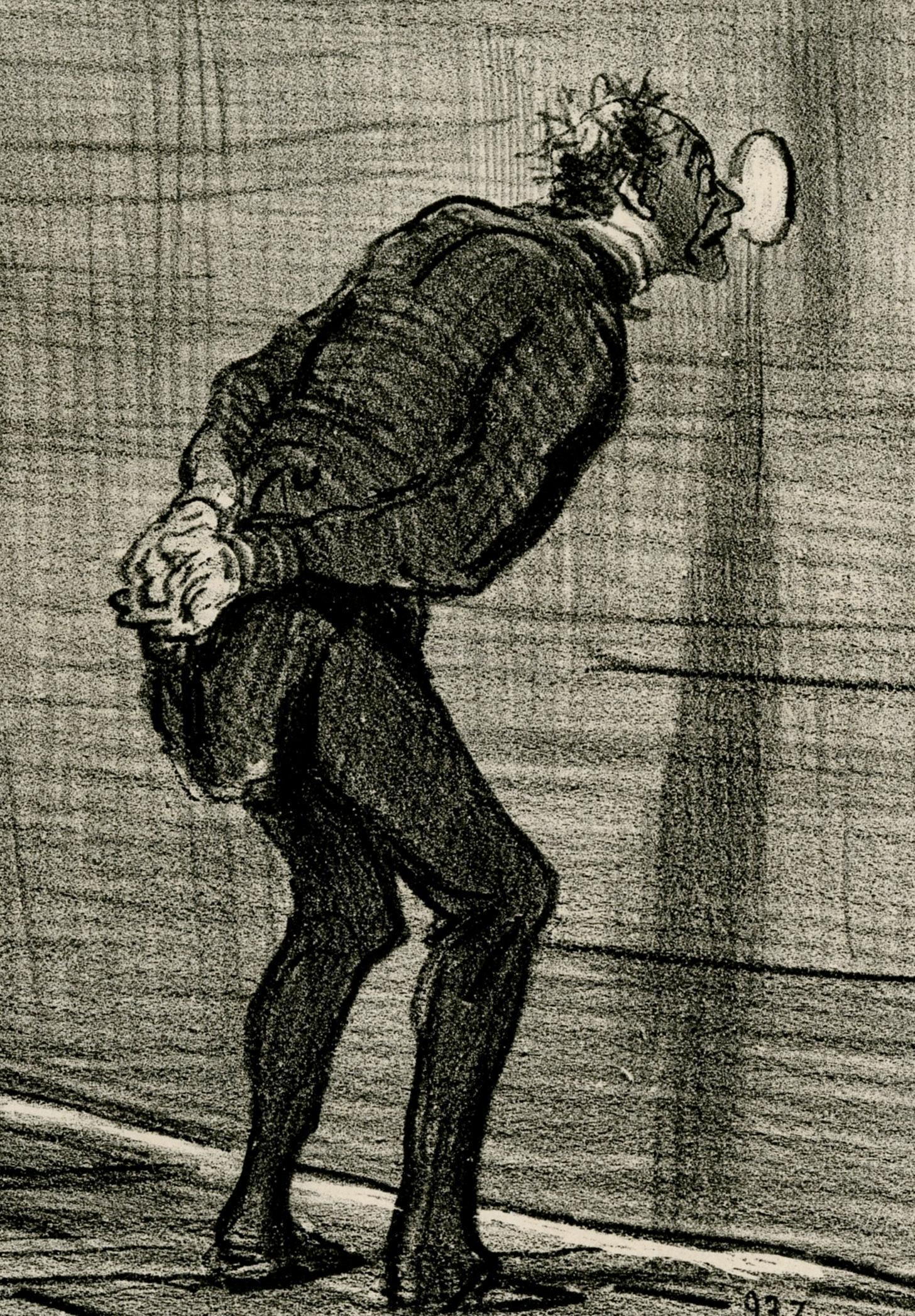 L'ACTEUR . . . - On voit bien qu'il fait chaud... trois spectateurs - Romantique Print par Honoré Daumier