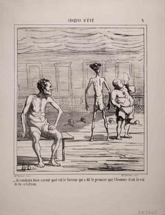 Antique Le Roi de la Création... - Lithograph by Honoré Daumier - 1858