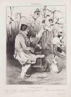 Le Vieux Garçon - Litografia di Honoré Daumier - 1833