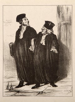 Les Avocats et Les Plaideurs, Lithographie moderne d'Honor Daumier