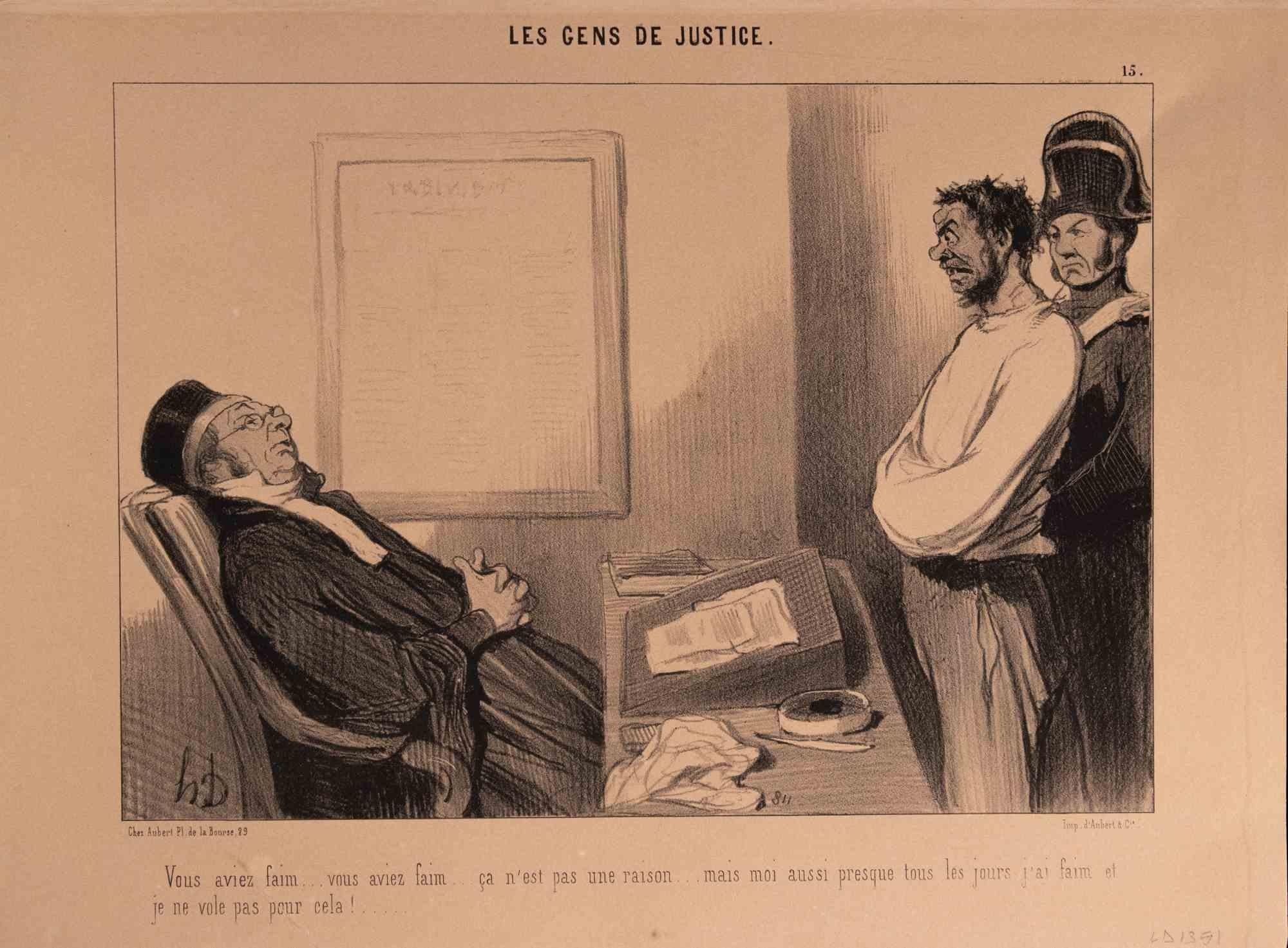 Lithograph realized by Daumier in 1845, belonging to the Series "Les Gens de Justice"

Table no. 15 of the Series.

Monogrammed in the plate.

Very good condition.

Ref. Delteil 1351