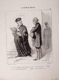 Les Gens de Justice - Lithograph by Honoré Daumier - 1845