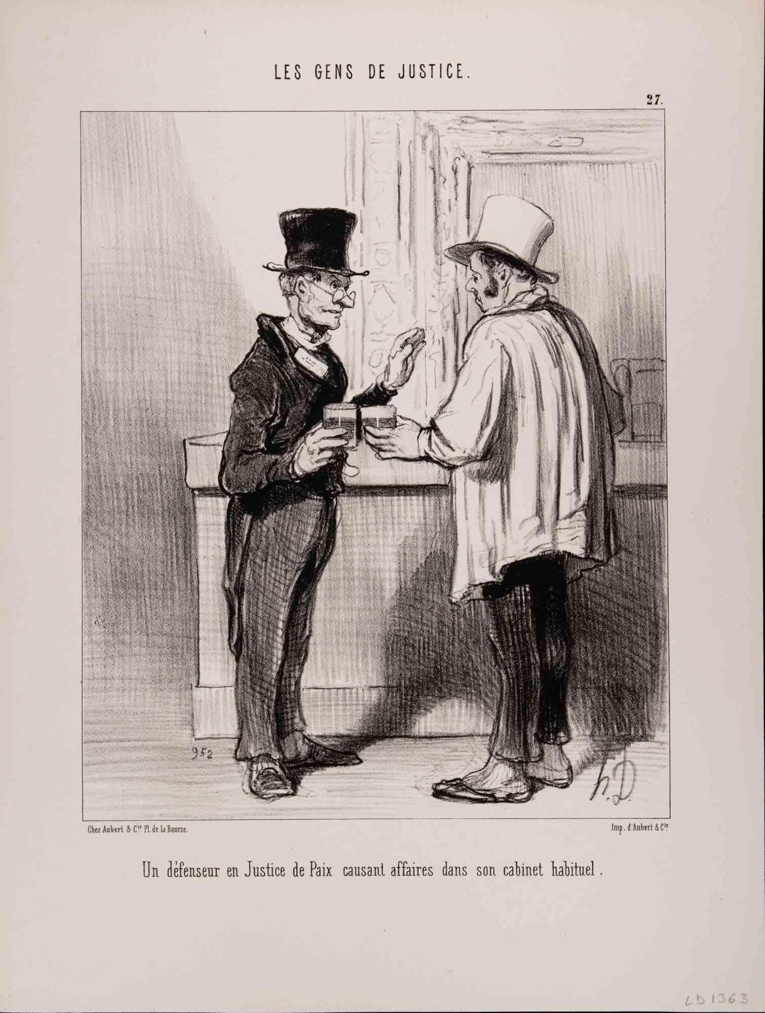 Litografía realizada por Daumier en 1845, perteneciente a la Serie "Les Gens de Justice"

Tabla nº 27 de la Serie.

Monograma en la placa.

Muy buen estado.

Ref. Delteil 1363
