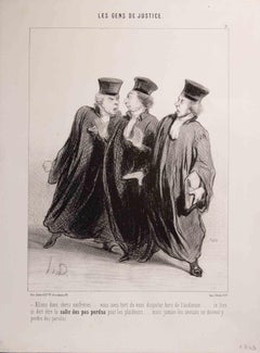 Les Gens de Justice - Lithograph by Honoré Daumier - 1845