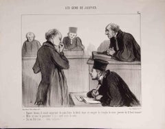 Les Gens de Justice - Lithograph by Honoré Daumier - 1845