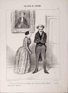 Les Gens de Justice - Lithograph by Honoré Daumier - 1845