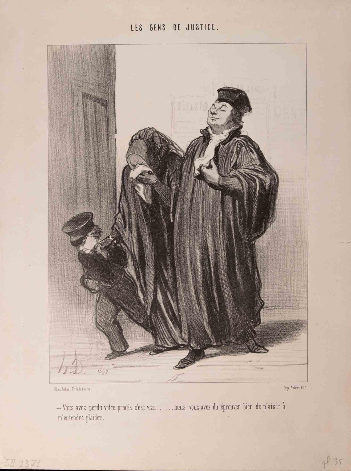 Litografía realizada por Daumier en 1845, perteneciente a la Serie "Les Gens de Justice"

Monograma a mano en la placa.

Muy buen estado.

Ref. Delteil 1371
