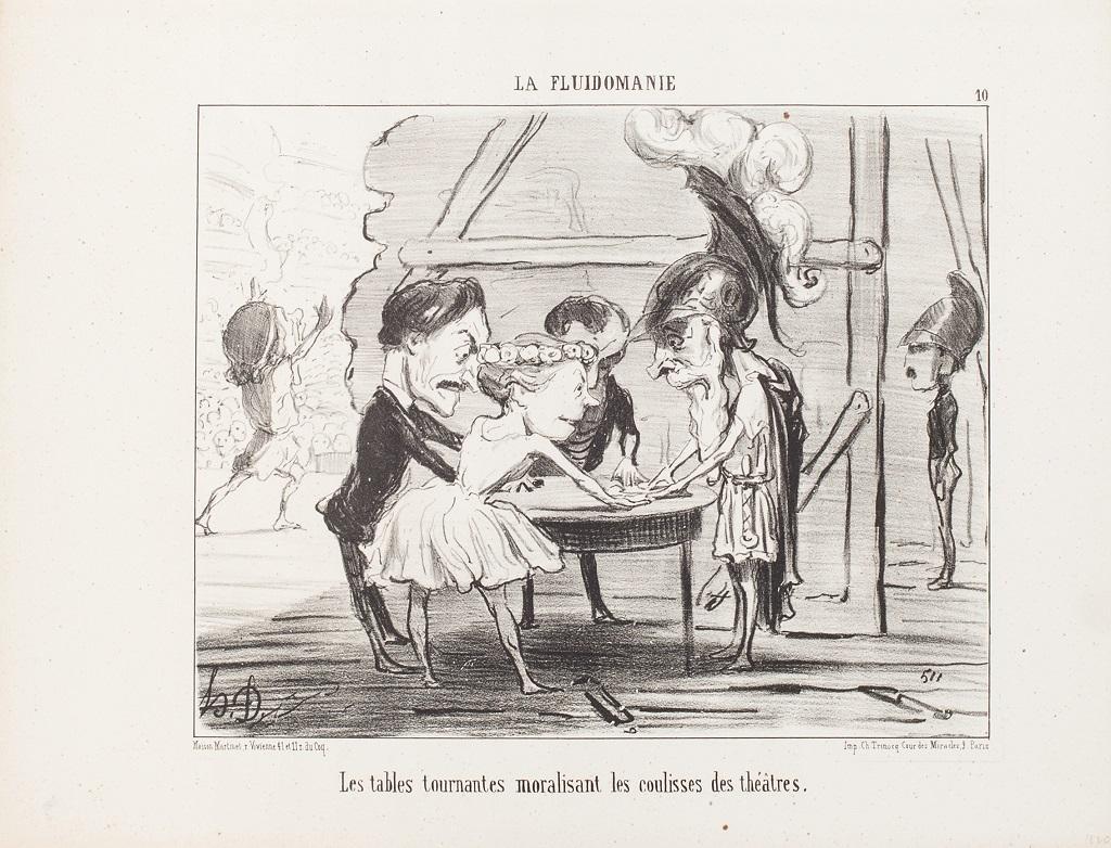 Honoré Daumier Figurative Print - Les Tables Tournantes - Lithograph by H. Daumier - 1853