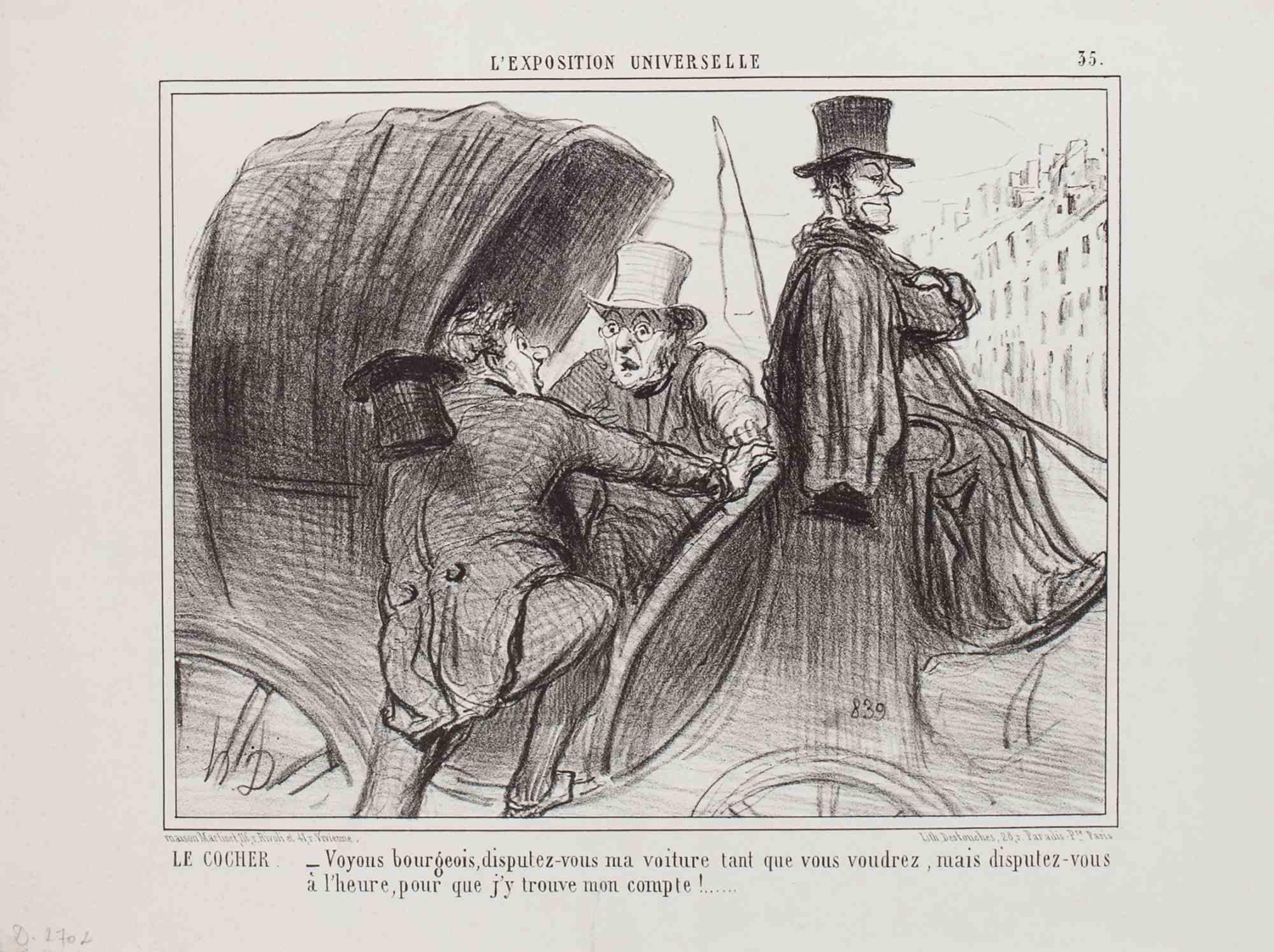 Bellissima litografia con margini, realizzata da Daumier nel 1855.

Appartiene alla serie "L'Exposition Universelle".

Rif. Delteil 2702.